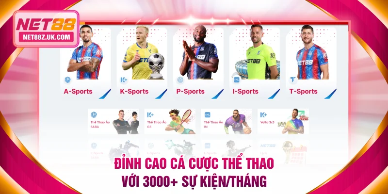 Đỉnh cao cá cược thể thao với 3000+ sự kiện/tháng