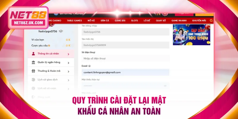 Quy trình cài đặt lại mật khẩu cá nhân an toàn